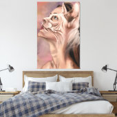 Vrouwelijke Katachtige Canvasprint Canvas Afdruk (Insitu (Slaapkamer))