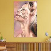 Vrouwelijke Katachtige Canvasprint Canvas Afdruk (Insitu (Woonkamer))