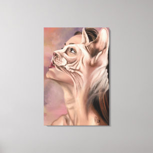 Vrouwelijke Katachtige Canvasprint Canvas Afdruk