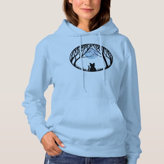 Vrouwelijke kattebroekkattenkat dames Jersy Shirte Hoodie (Voorkant)