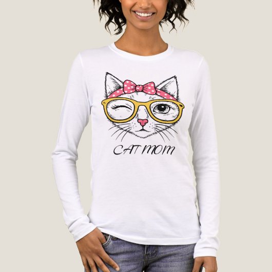Vrouwelijke kattenmoeder Tri-Blend shirt (Voorkant volledig)