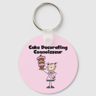 Vrouwelijke kenner van cakeversiering sleutelhanger