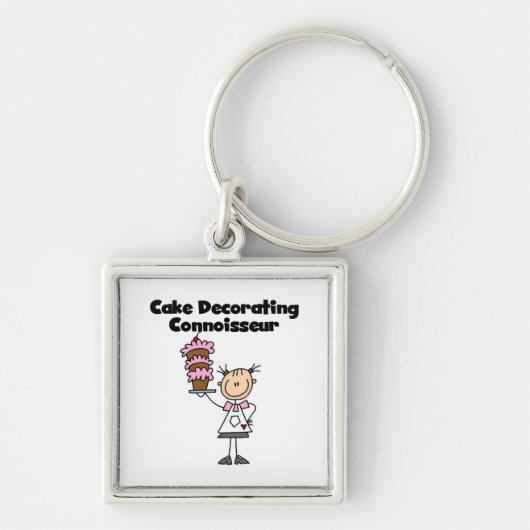Vrouwelijke kenner van cakeversiering sleutelhanger (Voorkant)