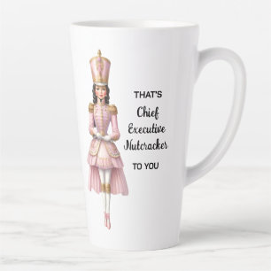 Vrouwelijke Kerst Notenkraker Roze & Goud Latte Mok