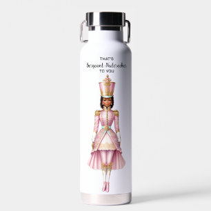 Vrouwelijke Kerst Notenkraker Roze & Goud Waterfles