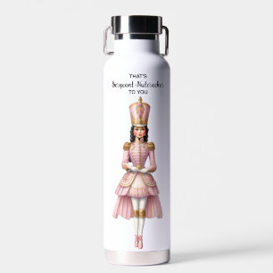 Vrouwelijke Kerst Notenkraker Roze & Goud Waterfles