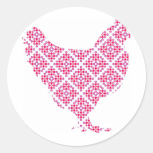  vrouwelijke kip ronde sticker