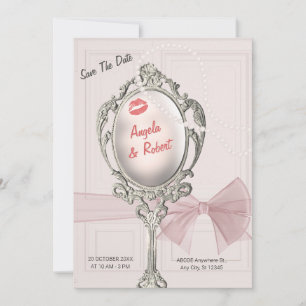 Vrouwelijke klassieke vintage bruiloft save the date