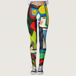 Vrouwelijke kleurrijke Abstracte moderne kunst Yog Leggings