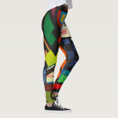 Vrouwelijke kleurrijke Abstracte moderne kunst Yog Leggings (Rechts)