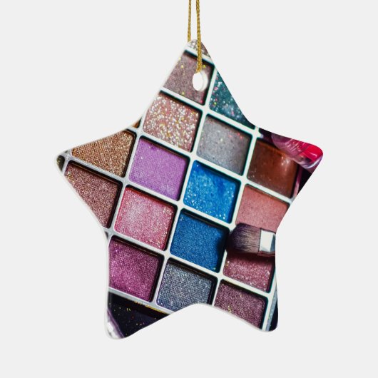 Vrouwelijke kleurrijke make-up artiest keramisch ornament (Rechts)