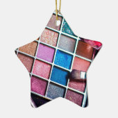 Vrouwelijke kleurrijke make-up artiest keramisch ornament (Links)