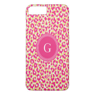 Vrouwelijke kleurrijke roze cheetahprint monogram Case-Mate iPhone case