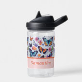 Vrouwelijke kleurrijke vlinder bloemig meisjespatr waterfles (Links)
