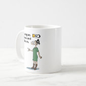 Vrouwelijke koffiedrinker koffiemok (Voorkant links)