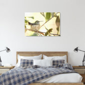 Vrouwelijke kolibrie op haar nest canvas afdruk (Insitu (Slaapkamer))