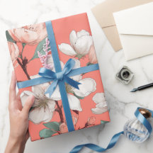 Vrouwelijke Koraalbloesem Witte Bloemmotief
