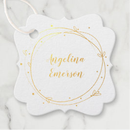 Vrouwelijke krans handgemaakt bedankjes labels