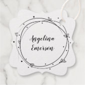 Vrouwelijke krans handgemaakt bedankjes labels (Achterkant)