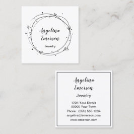 Vrouwelijke krans handgemaakt vierkante visitekaartje