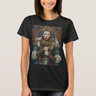 vrouwelijke krijger vikinga  t-shirt
