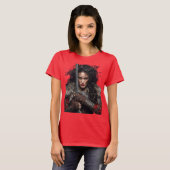 vrouwelijke krijger vikinga t-shirt (Voorkant volledig)