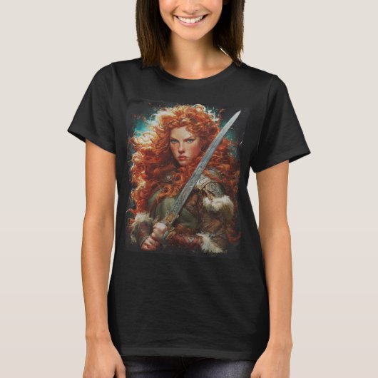 vrouwelijke krijger vikinga  t-shirt (Voorkant)