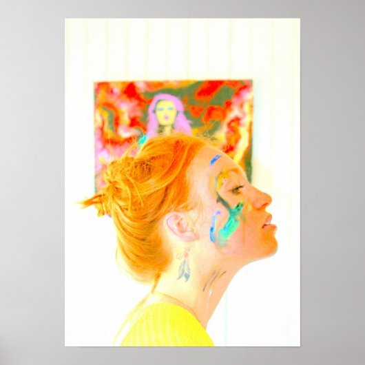 Vrouwelijke kunstenaar poserend poster (Voorkant)