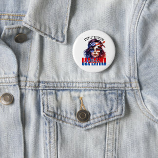 Vrouwelijke Latina 4 juli Onafhankelijkheidsdag Ko Ronde Button 5,7 Cm