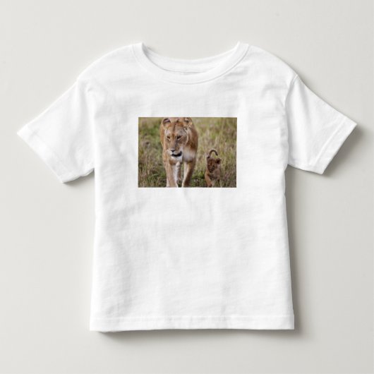 Vrouwelijke Leeuw met Welp Kinder Shirts (Voorkant)
