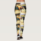 Vrouwelijke Leggings "Vier paarden en een ezel" (Achterkant)