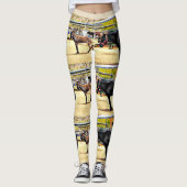 Vrouwelijke Leggings "Vier paarden en een ezel" (Voorkant)