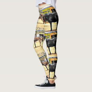 Vrouwelijke Leggings "Vier paarden en een ezel"