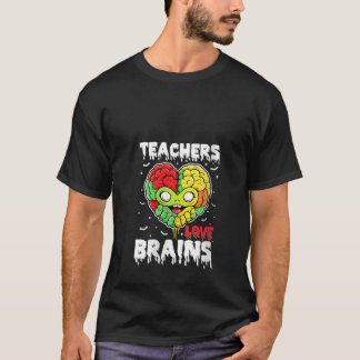 Vrouwelijke leraren houden van hersenen Halloween  T-shirt