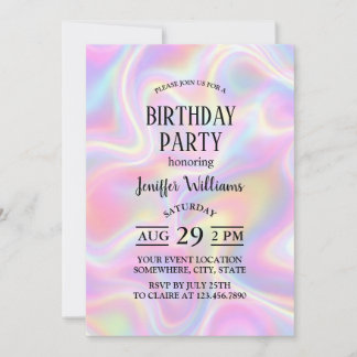 Vrouwelijke, levendige, pastel holografisch spiraa kaart