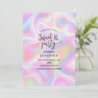 Vrouwelijke, levendige, pastel holografisch spiraa kaart