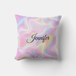 Vrouwelijke, levendige, pastel holografisch spiraa kussen