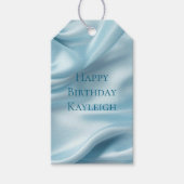  Vrouwelijke Lichtblauwe Faux Satin Cadeaulabel (Voorkant)