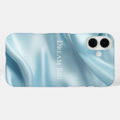  Vrouwelijke Lichtblauwe Faux Satin Case-Mate iPhone Case (Achterkant (horizontaal))