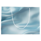  Vrouwelijke Lichtblauwe Faux Satin Groot Cadeauzakje (Achterkant)