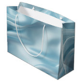  Vrouwelijke Lichtblauwe Faux Satin Groot Cadeauzakje (Achterkant Gekanteld)