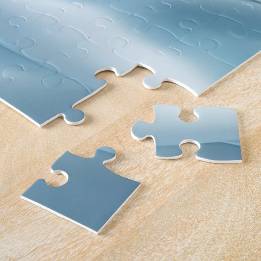  Vrouwelijke Lichtblauwe Faux Satin Legpuzzel (Zijkant)