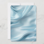  Vrouwelijke Lichtblauwe Faux Satin Wedding Kaart (Achterkant)