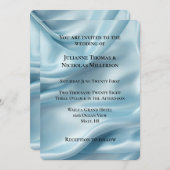  Vrouwelijke Lichtblauwe Faux Satin Wedding Kaart (Voorkant / Achterkant)