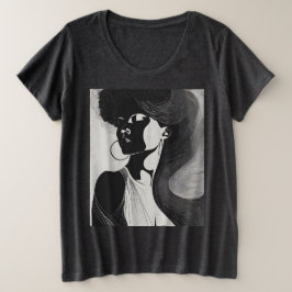 vrouwelijke lijn grote maat t-shirt