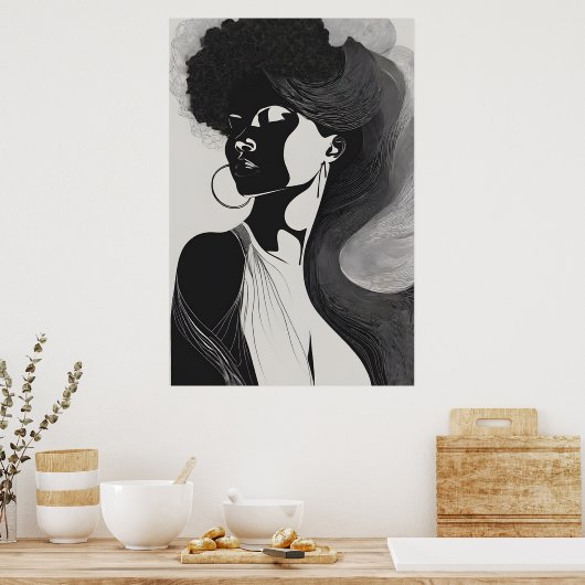 vrouwelijke lijn poster (Keuken)