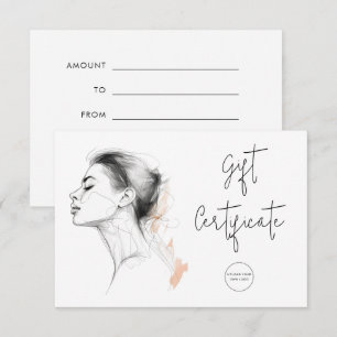 Vrouwelijke lijn tekenen Beauty Hair Gift Kaart