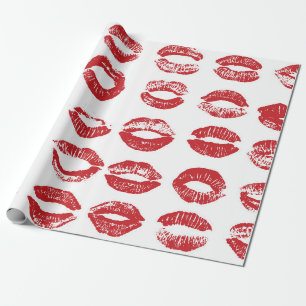 Vrouwelijke lippen hebben een set. Met de hand get Cadeaupapier