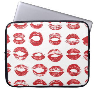 Vrouwelijke lippen hebben een set. Met de hand get Laptop Sleeve