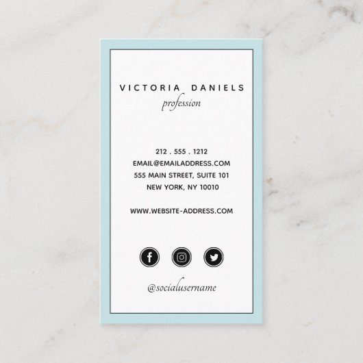 Vrouwelijke Logo |Blauw | Foto sociale media Visitekaartje (Achterkant)